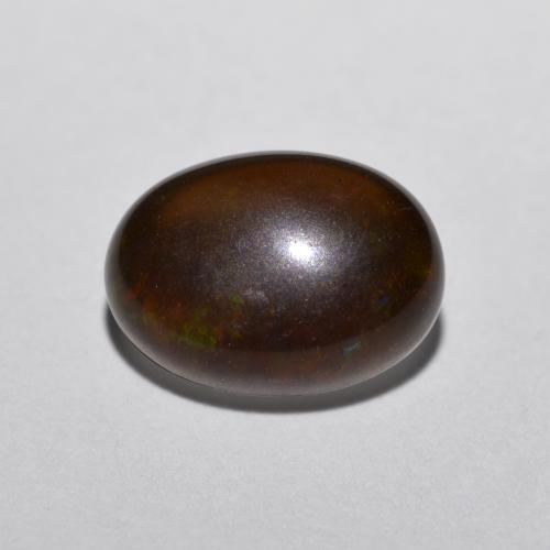 Opale chocolat multicolore naturelle coupe ovale, 0,52 ct, translucide