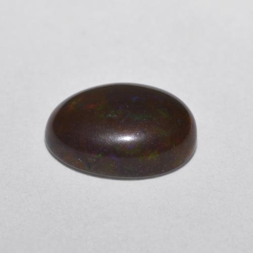 Opale chocolat multicolore naturelle coupe ovale, 0,52 ct, translucide