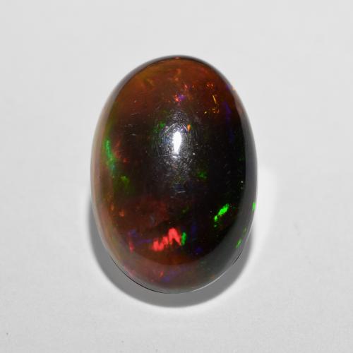 Opale Chocolat Multicolore naturelle Coupe ovale, 1.09 ct, Translucide