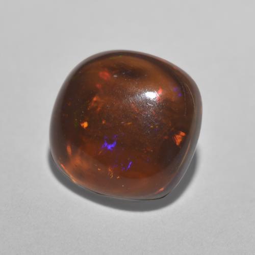 Opale Chocolat Multicolore naturelle Coupe coussin, 0.77 ct, Translucide