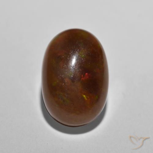 1.17ct Naturel Multicolore Opale Chocolat, ovale, Translucide