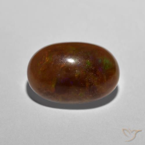 Opale Chocolat Multicolore naturelle ovale, 1.17 ct, Translucide