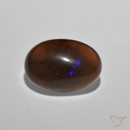 Opale Chocolat Multicolore naturelle ovale, 0.66 ct, Translucide