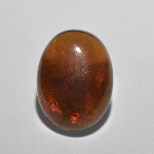 Opale Chocolat Multicolore naturelle Coupe ovale, 0.68 ct, Translucide