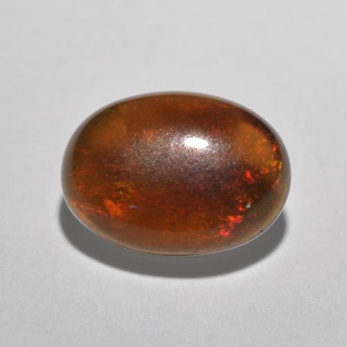 Opale Chocolat Multicolore naturelle Coupe ovale, 0.68 ct, Translucide
