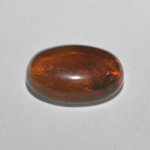 Opale Chocolat Multicolore naturelle Coupe ovale, 0.68 ct, Translucide