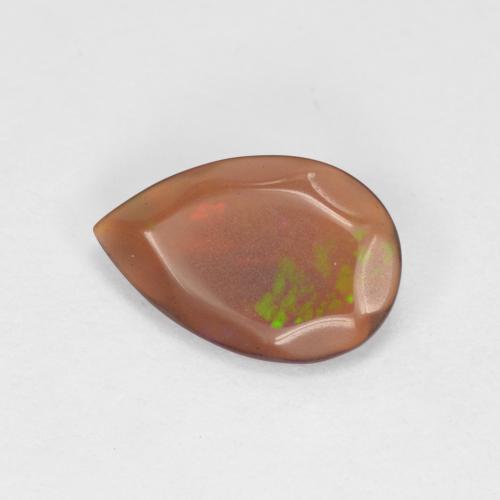 Opale chocolat multicolore naturelle en forme de poire, 0,48 ct, translucide