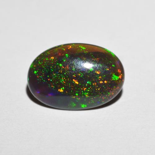 Opale Chocolat Multicolore naturelle Coupe ovale, 0.98 ct, Translucide