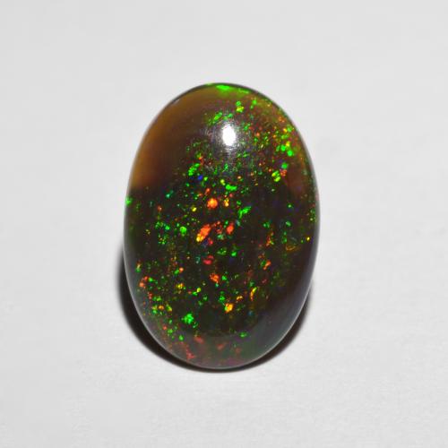 Opale Chocolat Multicolore naturelle Coupe ovale, 0.98 ct, Translucide