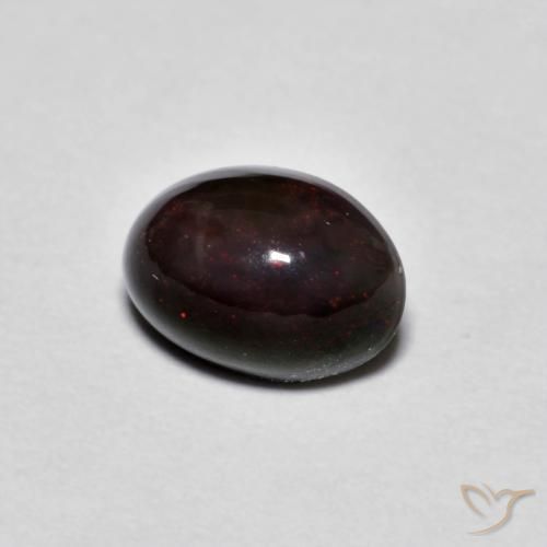 Opale Chocolat Marron foncé naturelle ovale, 0.61 ct, Opaque