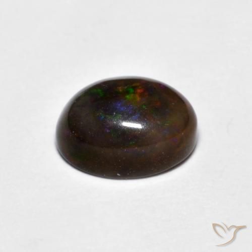 Opale Chocolat Multicolore naturelle ovale, 0.88 ct, Opaque