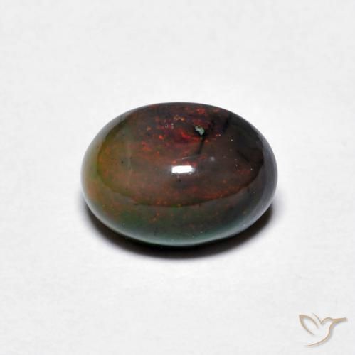 0.89ct Naturel Multicolore Opale Chocolat, ovale, Translucide