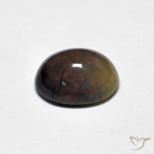 Opale Chocolat Multicolore naturelle ovale, 0.89 ct, Translucide
