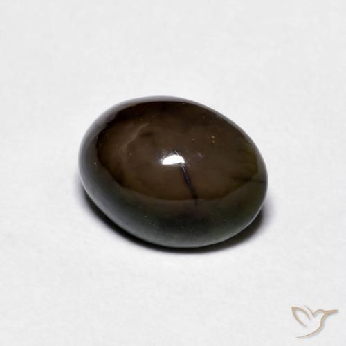 Opale Chocolat Marron foncé naturelle ovale, 0.86 ct, Opaque