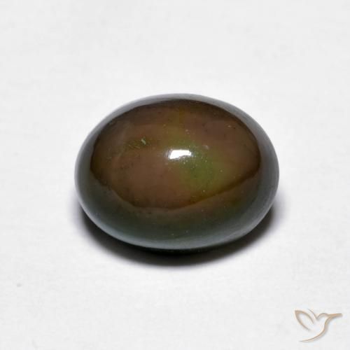 1.56ct Naturel Marron foncé Opale Chocolat, ovale, Opaque
