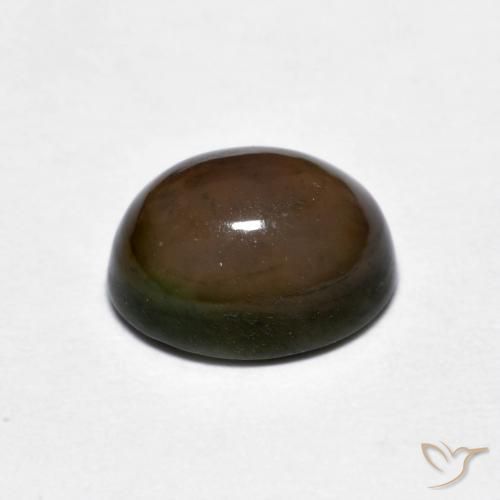 Opale Chocolat Marron foncé naturelle ovale, 1.56 ct, Opaque