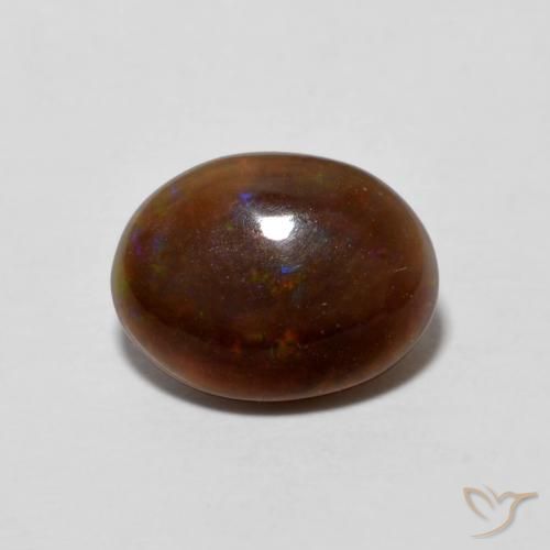 0.84ct Naturel Multicolore Opale Chocolat, ovale, Opaque