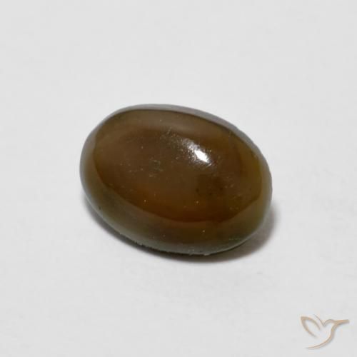 Opale Chocolat Marron chaud naturelle ovale, 0.47 ct, Opaque