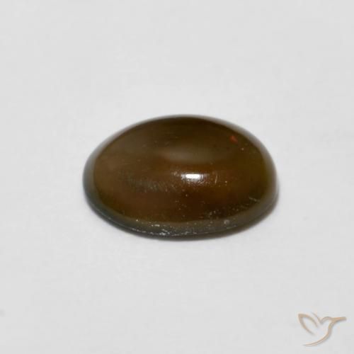 Opale Chocolat Marron chaud naturelle ovale, 0.47 ct, Opaque