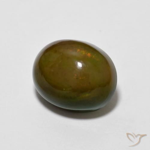 Opale Chocolat Medium Dark-Brown naturelle ovale, 2.20 ct, Opaque