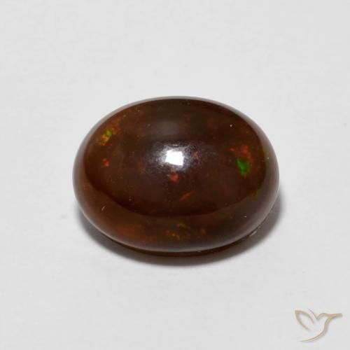 Opale Chocolat Multicolore naturelle ovale, 1.13 ct, Transparent