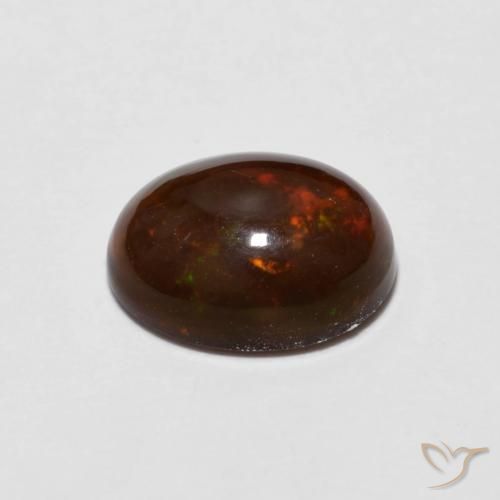 Opale Chocolat Multicolore naturelle ovale, 1.13 ct, Transparent