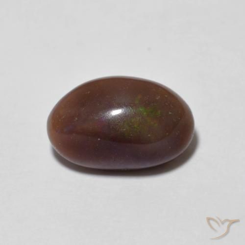 1.25ct Naturel Multicolore Opale Chocolat, ovale, Translucide