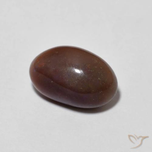 Opale Chocolat Multicolore naturelle ovale, 1.25 ct, Translucide