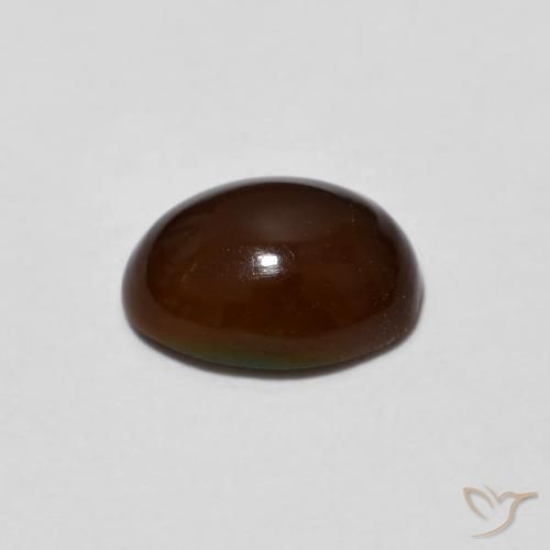 Opale Chocolat Multicolore naturelle ovale, 0.89 ct, Opaque
