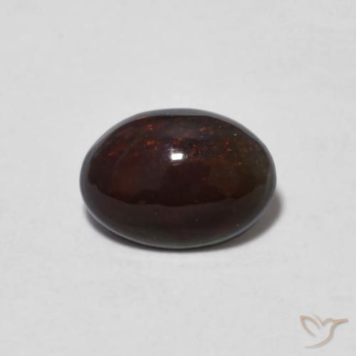 0.42ct Naturel Multicolore Opale Chocolat, ovale, Translucide