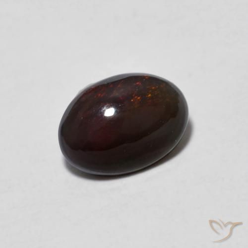 Opale Chocolat Multicolore naturelle ovale, 0.42 ct, Translucide