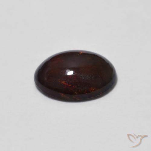Opale Chocolat Multicolore naturelle ovale, 0.42 ct, Translucide