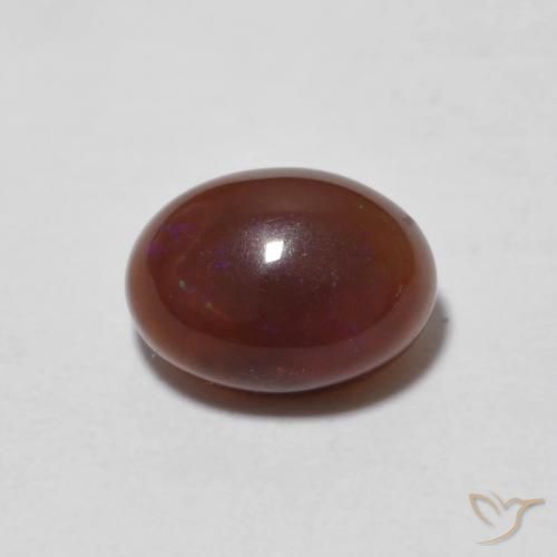 0.81ct Naturel Multicolore Opale Chocolat, ovale, Translucide