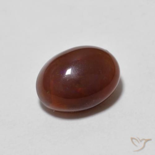 Opale Chocolat Multicolore naturelle ovale, 0.81 ct, Translucide