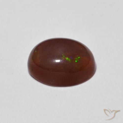 Opale Chocolat Multicolore naturelle ovale, 0.81 ct, Translucide