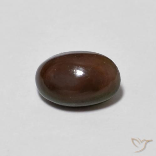 0.50ct Naturel Multicolore Opale Chocolat, ovale, Translucide