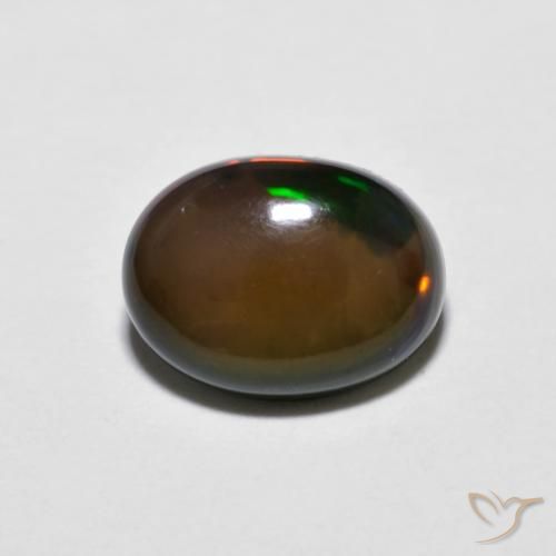 0.84ct Naturel Multicolore Opale Chocolat, ovale, Opaque