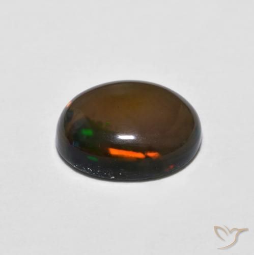 Opale Chocolat Multicolore naturelle ovale, 0.84 ct, Opaque