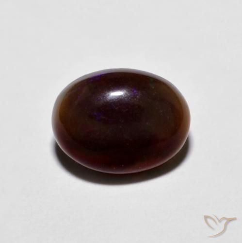 0.76ct Naturel Multicolore Opale Chocolat, ovale, Opaque
