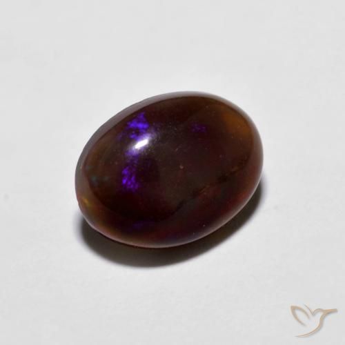 Opale Chocolat Multicolore naturelle ovale, 0.76 ct, Opaque