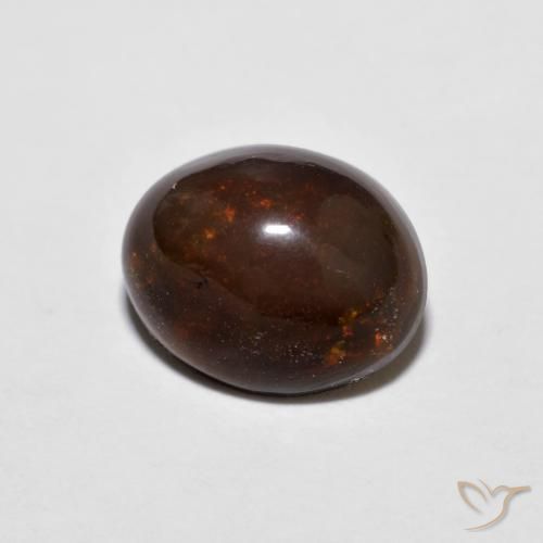 Opale Chocolat Multicolore naturelle ovale, 1.18 ct, Opaque