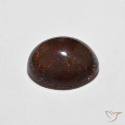 Opale Chocolat Multicolore naturelle ovale, 1.18 ct, Opaque