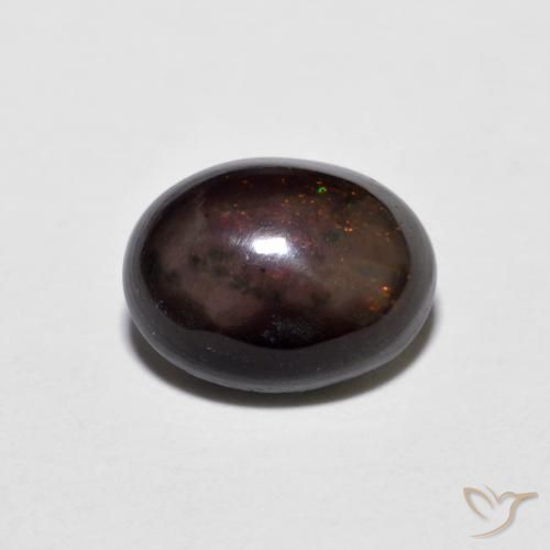 0.74ct Naturel Multicolore Opale Chocolat, ovale, Opaque