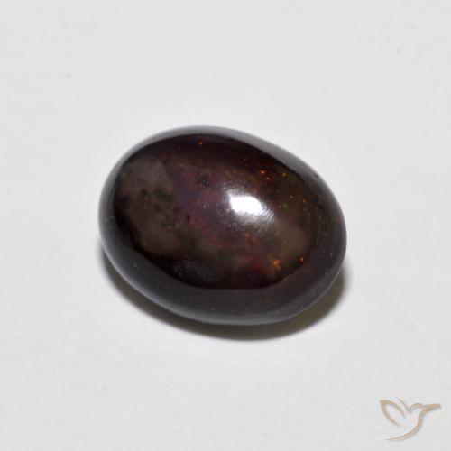 Opale Chocolat Multicolore naturelle ovale, 0.74 ct, Opaque