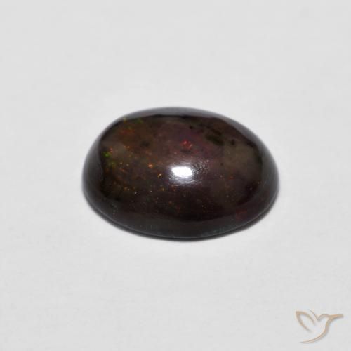 Opale Chocolat Multicolore naturelle ovale, 0.74 ct, Opaque