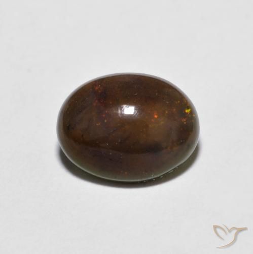 0.71ct Naturel Multicolore Opale Chocolat, ovale, Opaque