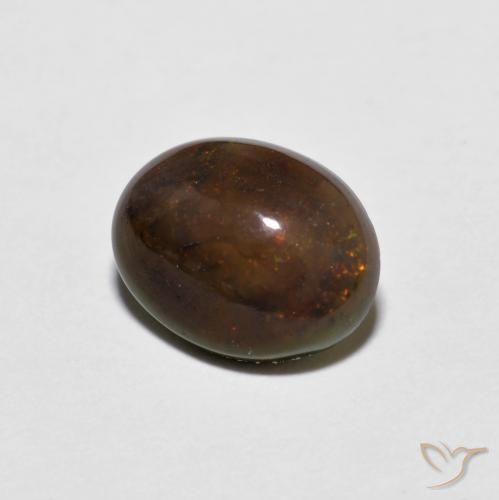 Opale Chocolat Multicolore naturelle ovale, 0.71 ct, Opaque