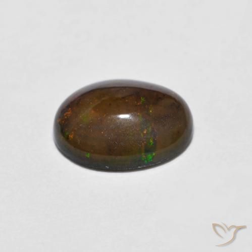 Opale Chocolat Multicolore naturelle ovale, 0.71 ct, Opaque