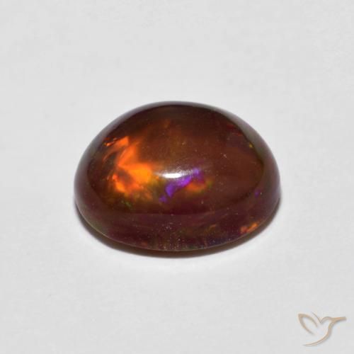 Opale Chocolat Multicolore naturelle ovale, 1.21 ct, Opaque