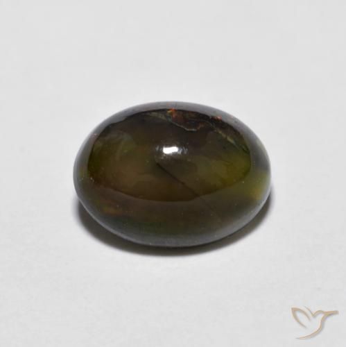 0.92ct Naturel Multicolore Opale Chocolat, ovale, Opaque